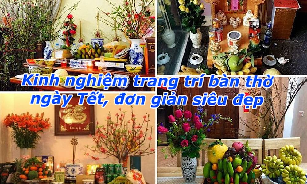 trang trí bàn thờ ngày tết