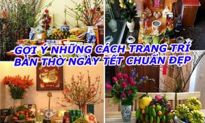 trang trí bàn thờ ngày tết