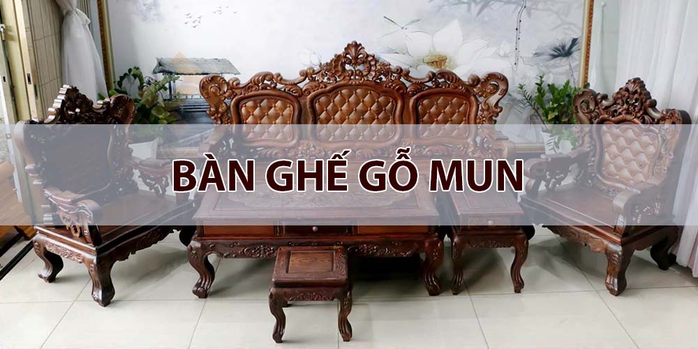 bàn ghế gỗ mun