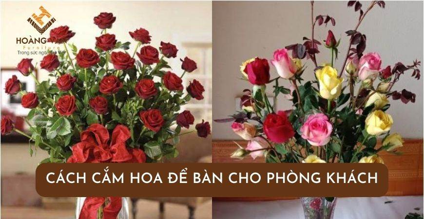 cách cắm hoa để bàn