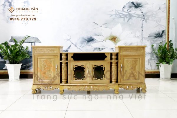 Kệ Tivi Tân Cổ Điển Gỗ Xoan Sồi - CTVXSLOM002