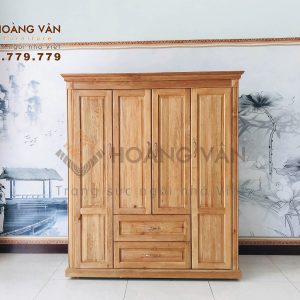 Tủ Quần Áo Gỗ Sồi 4 Cánh Đẹp Tiện Nghi TASM004