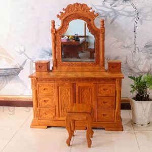 Bàn trang điểm gỗ gõ sang trọng - BTĐGC001