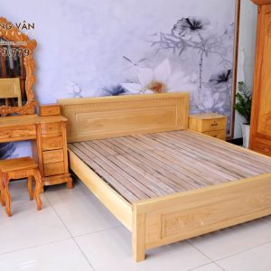 Mẫu Giường Đẹp Gỗ Sồi Màu Tự Nhiên GSNTN004