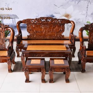 Salon Gỗ Tràm Mặt Gỗ Gõ Họa Tiết Rồng - SLTGBT001