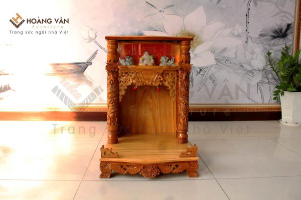 Bàn Thờ Ông Địa 2 Tầng Gỗ Căm Đẹp TTHOC2T001