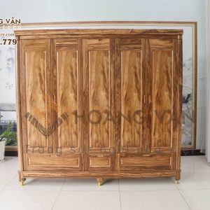 Tủ Quần Áo Gỗ Hương Xám 5 Cánh Đẹp TAHX002