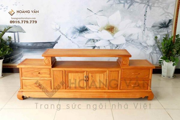 Kệ Tivi Gỗ Hương Hiện Đại Đơn Giản Mẫu Táo CTVGT002