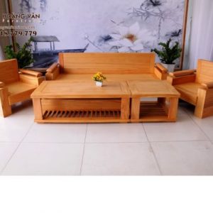 Bộ Bàn Ghế Phòng Khách Đơn Giản Gỗ Gõ - SLG036