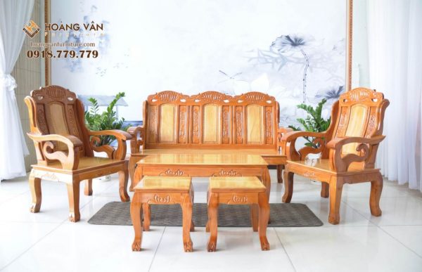 Bộ Bàn Ghế Salon Gỗ Căm Đẹp Tinh Tế - SLC003