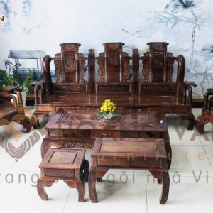 Salon Gỗ Mun Kiểu Tần Thủy Hoàng Đẹp - SLM009