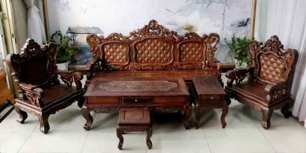 Salon Gỗ Mun Kiểu Hoàng Gia Đẹp Tinh Tế SLM003