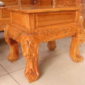Bàn Ghế Phòng Khách Gỗ Gõ Phong Cách Hoàng Gia - SLG044/1